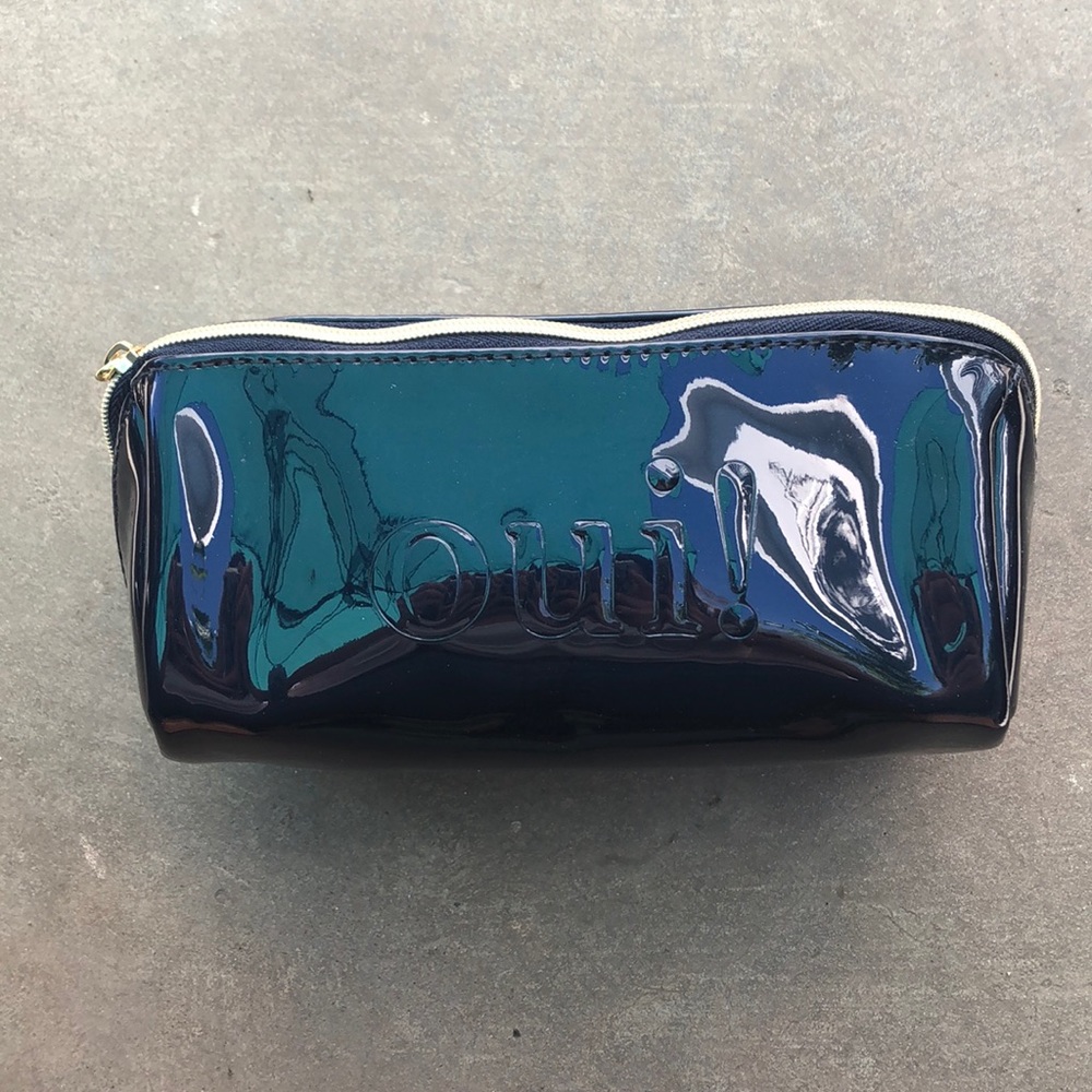 ☀️ LANCOME Navy Blue Cosmetic Bag Faux Leather